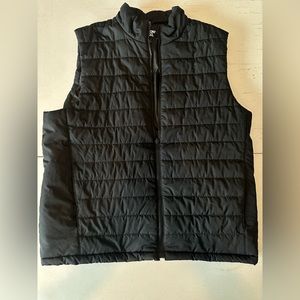 Lands' End Black Puffer Down Vest Zip Up Sleeveless Large Men's 42-44
